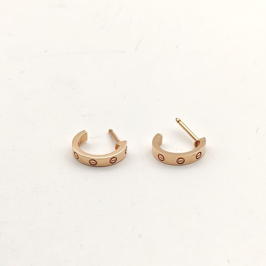 CARTIER 18K玫瑰金玫瑰金LOVE耳釘耳環18K-1
