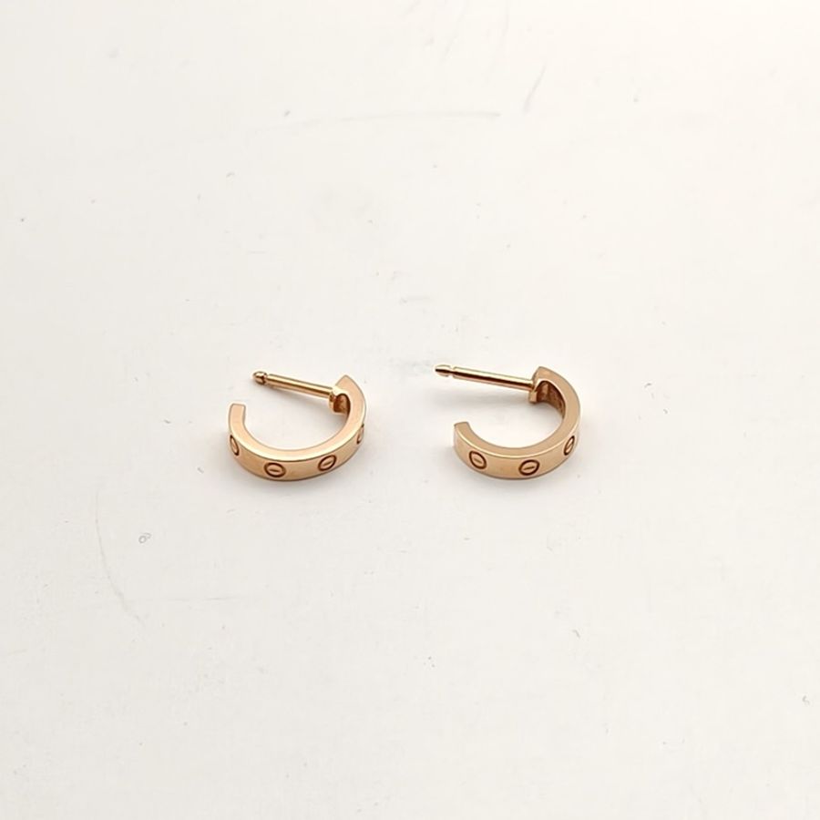 CARTIER 18K玫瑰金玫瑰金LOVE耳釘耳環18K-2