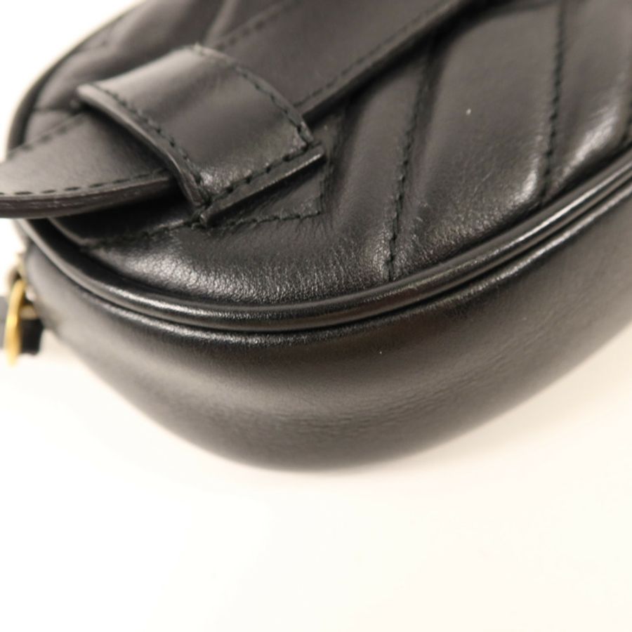 GUCCI 牛皮皮革GG Marmont Belt Bag金扣腰包-15