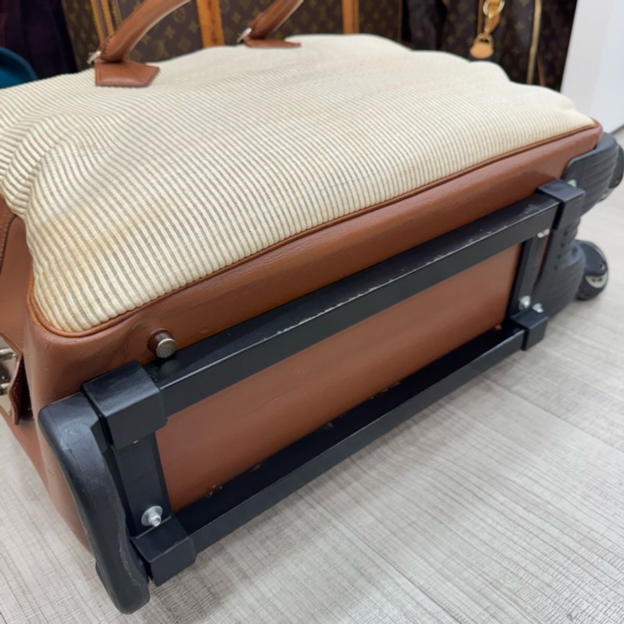 Hermès 棕色拼接旅行箱包 vintage 二手 中古-10