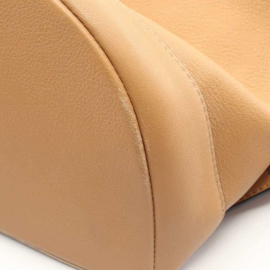 LOEWE 圓形雙肩包 B314278X01 帆布皮革 米色 二手 女士 logo-6