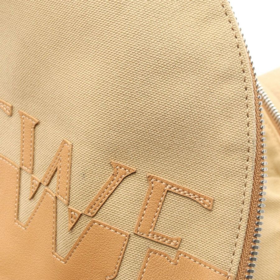 LOEWE 圓形雙肩包 B314278X01 帆布皮革 米色 二手 女士 logo-10