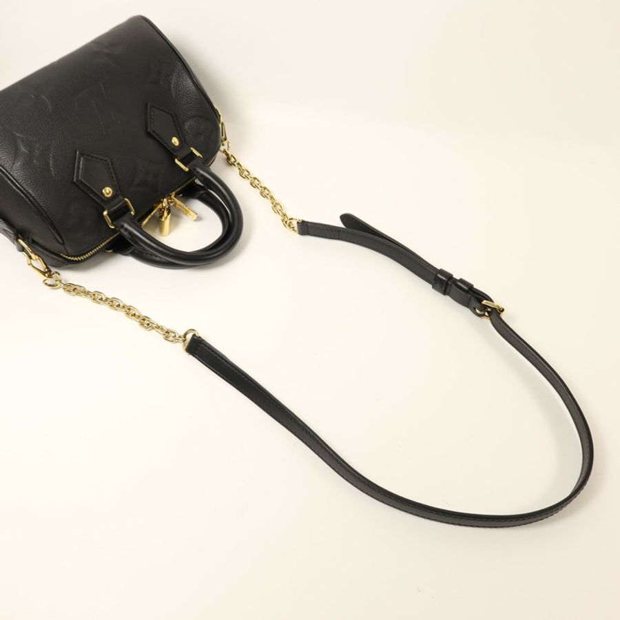 LOUIS VUITTON Monogram Empreinte Speedy Bandouliere 20金扣鏈帶手挽肩背兩用袋-6
