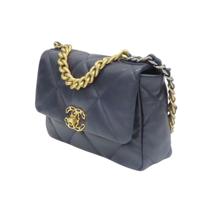 藍色羊皮 19 兩用包【CHANEL 香奈兒】 AS1160-2
