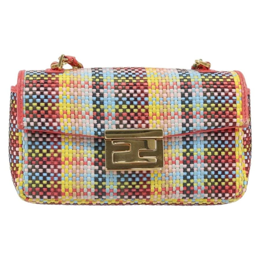 【日本直送】FENDI 鏈條迷你蜜蜂法國棍單肩包 皮革 多色 金色 正品 171168SAM-12