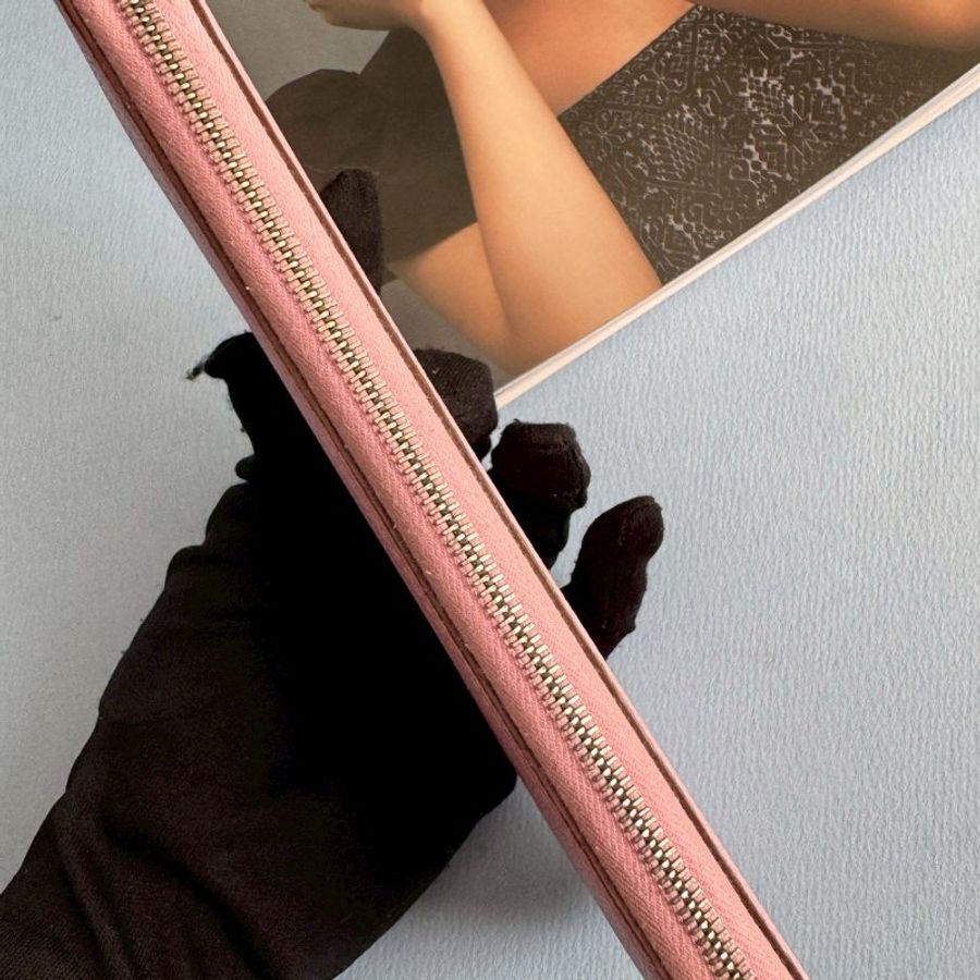 🤍99成新 少女色 Hermes 櫻花粉絲巾長夾-3