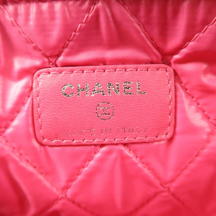 CHANEL 羊皮皮革Pouch銀扣手拿包-5
