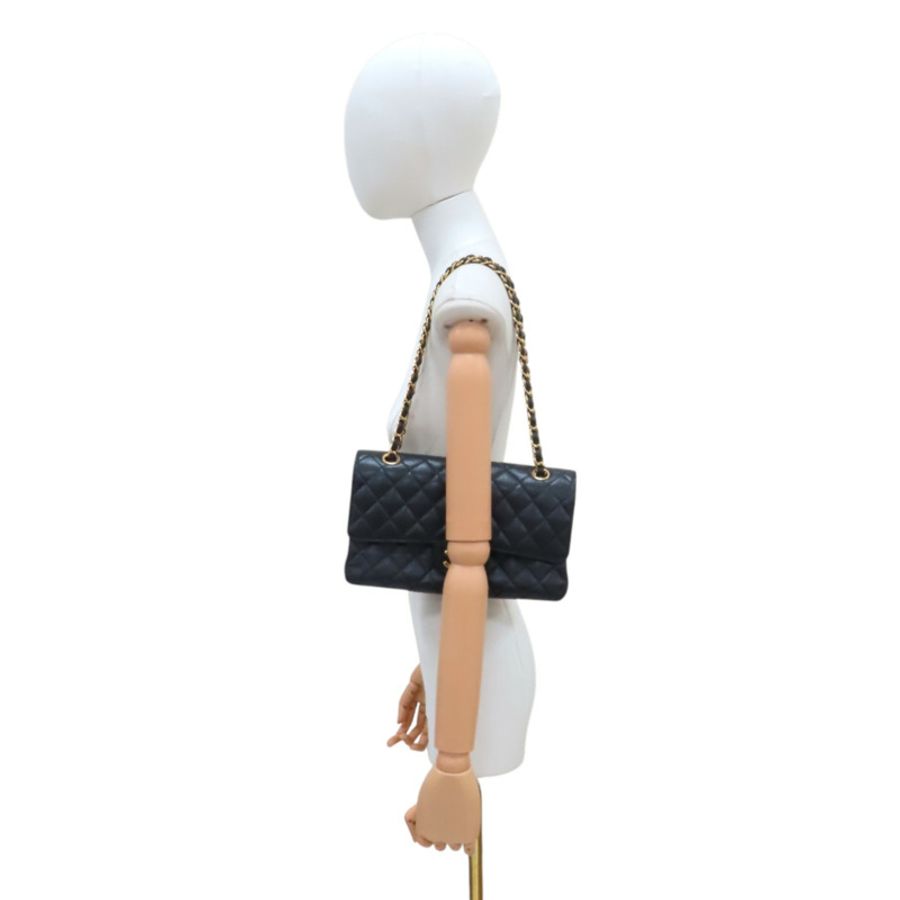 黑色 荔枝紋牛皮 Classic Flap 25 肩背包 金扣【CHANEL 香奈兒】 A01112-11