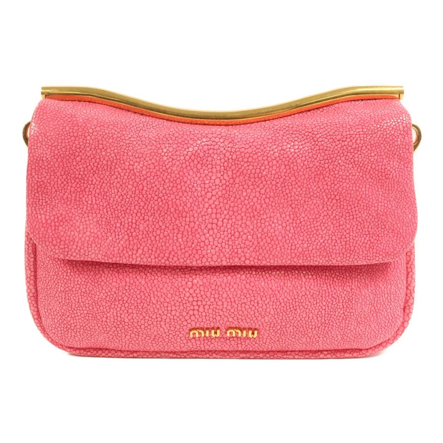 Miu Miu 牛皮皮革Shoulder Bag金扣鏈帶肩背袋-1