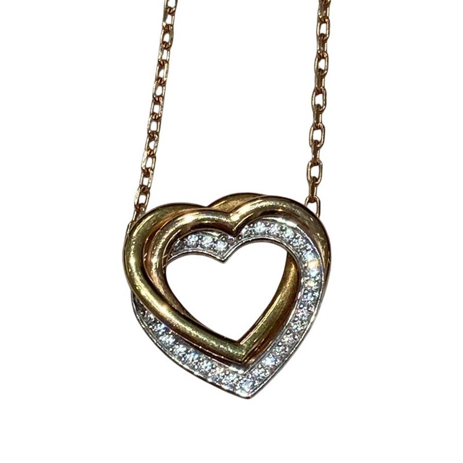 CARTIER B7061200 卡地亞 TRINITY HEART DIAMOND NECKLACE 18K 項鍊 PG WG YG 鑽石-2