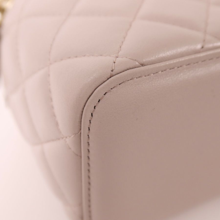 CHANEL 羊皮皮革Gold Ball Vanity Case金扣鏈帶肩背袋-12
