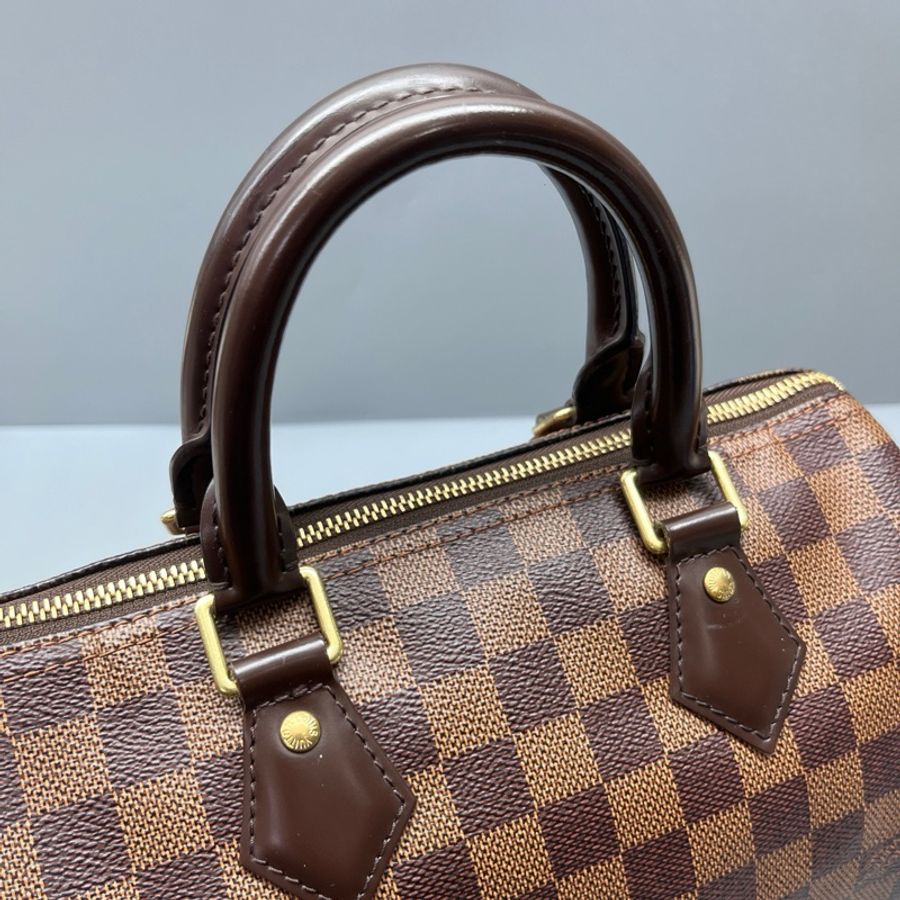 LV路易威登 98新 棕棋盤格speedy 25枕頭包 尺寸25*18-3