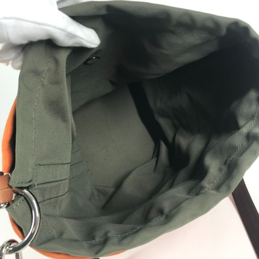 愛馬仕 Sac de Pansage 水桶形斜背包,帶小袋,棉質肩帶,男女通用,橙色-9