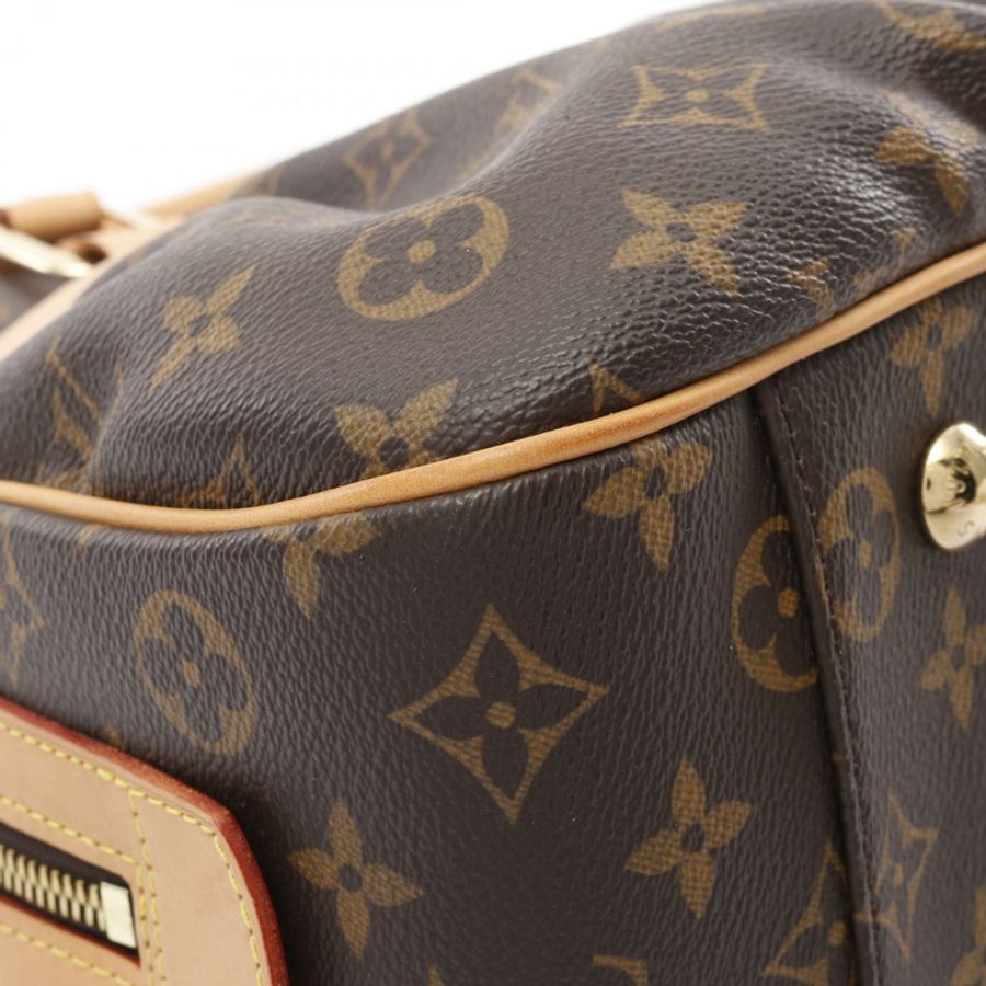 原棕色花帆布Mizi手提包【LOUIS VUITTON LV 路易威登】 M40058-5