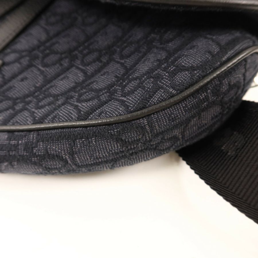 Dior 帆布Saddle Bag銀扣肩背袋-11