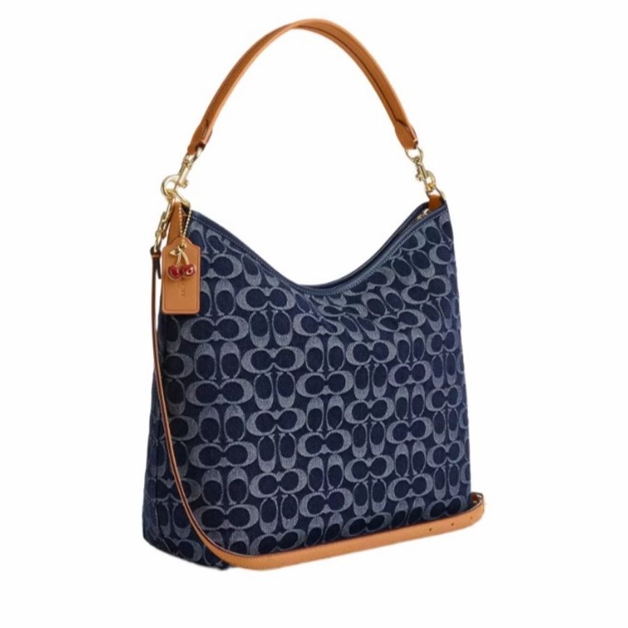 Coach 女士 Laurel 大號標誌性牛仔單肩包均碼碼36cm*12.7cm*30.5cm-1
