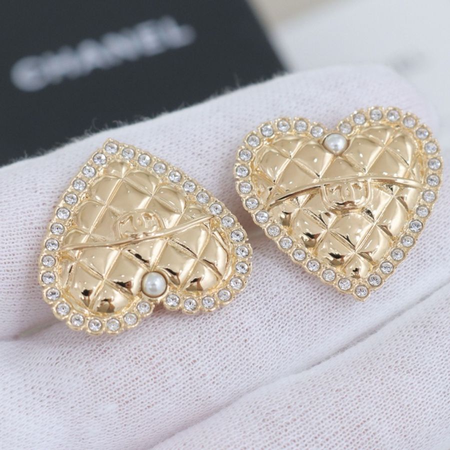 99新閑置品 Chanel 香奈兒愛心耳釘-6
