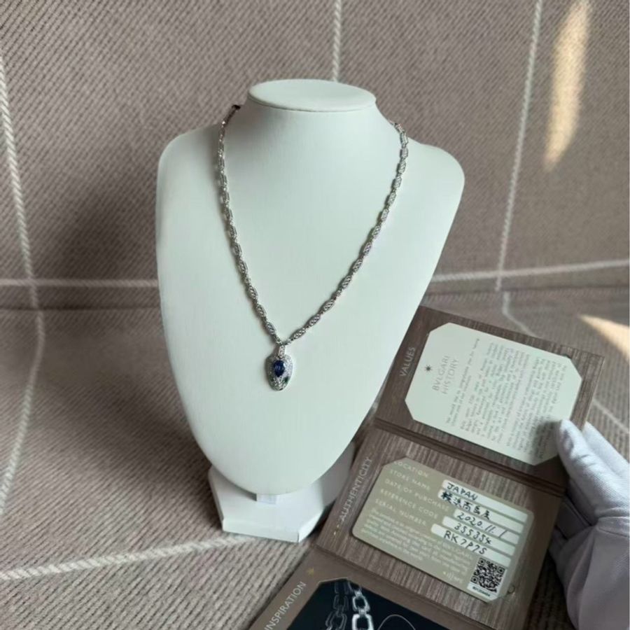 BVLGARI 寶格麗SERPENTI系列蛇頭 滿鑽藍寶石項鍊高級珠寶,2020年-0