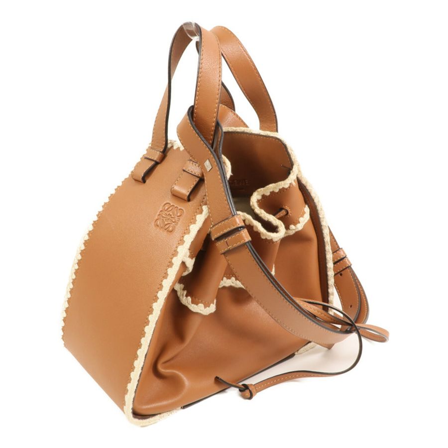 LOEWE 牛皮皮革Hammock銀扣手挽肩背兩用袋-2