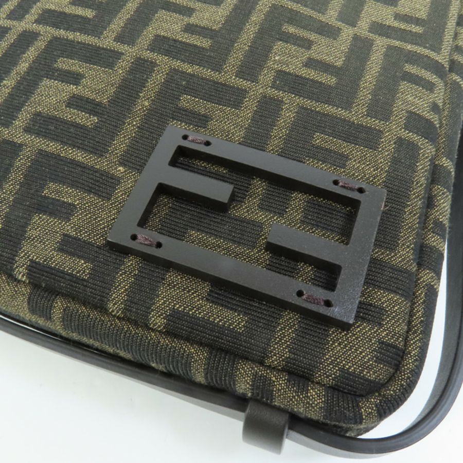 FENDI 帆布Shoulder Bag金扣肩背袋-5