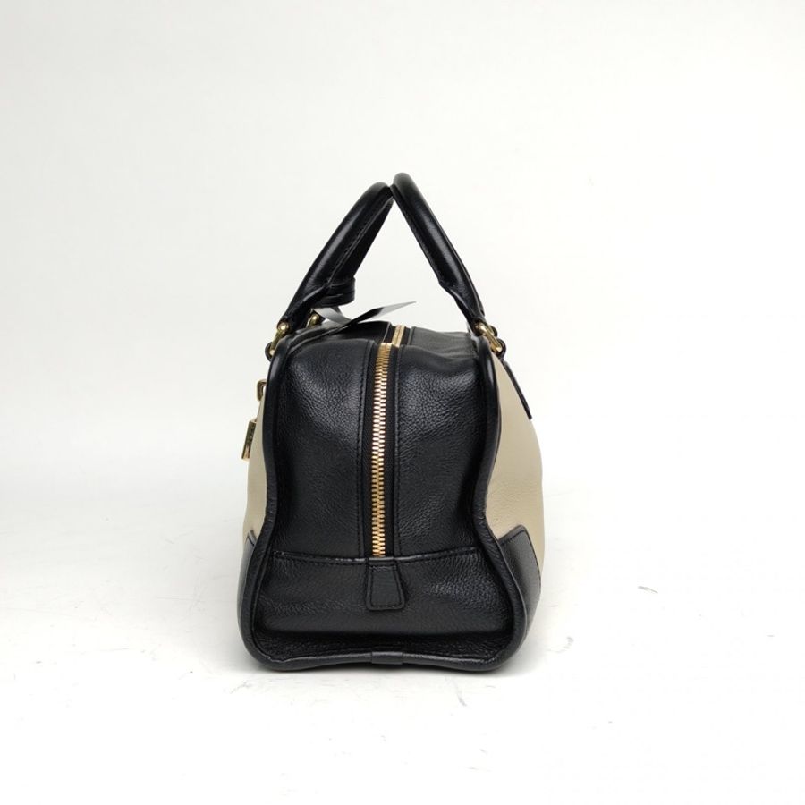 LOEWE Amazona29Bag黑白牛皮金扣手提包-1