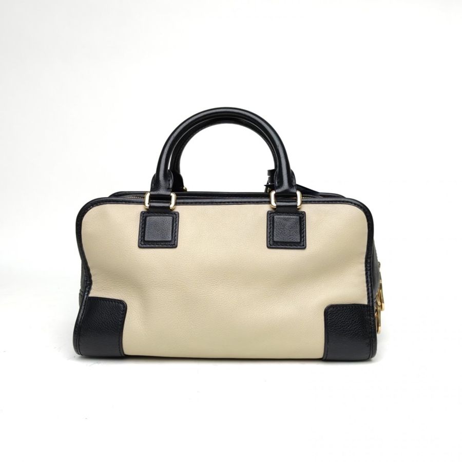 LOEWE Amazona29Bag黑白牛皮金扣手提包-2