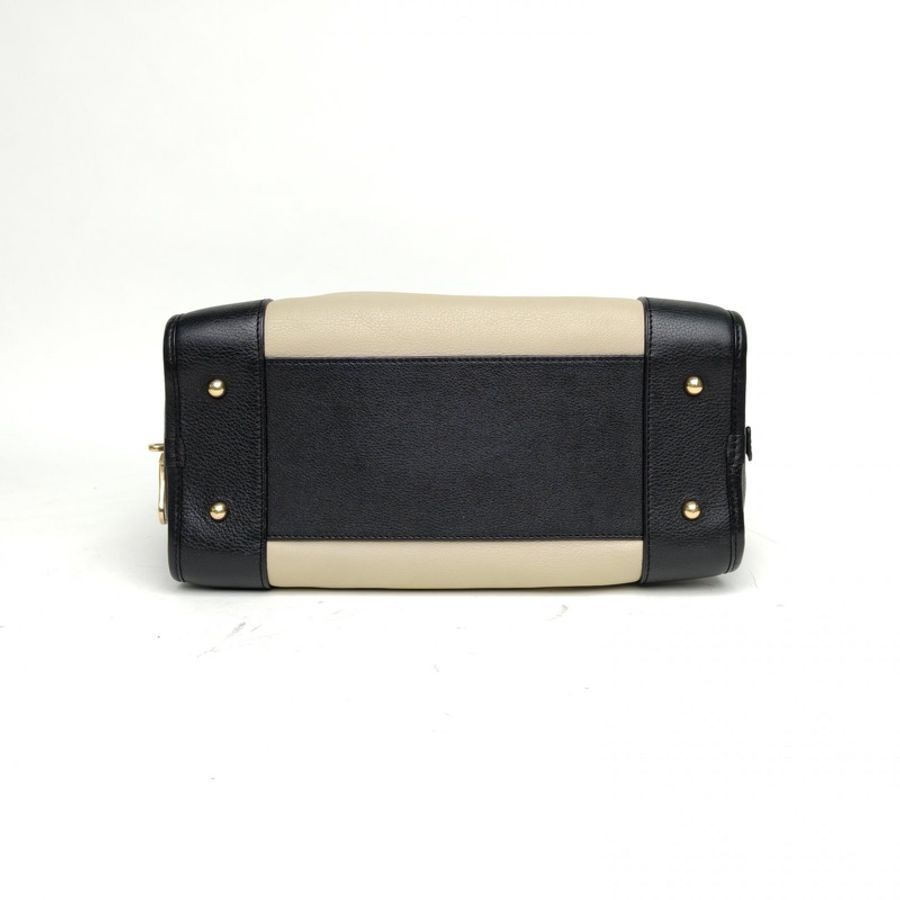 LOEWE Amazona29Bag黑白牛皮金扣手提包-3