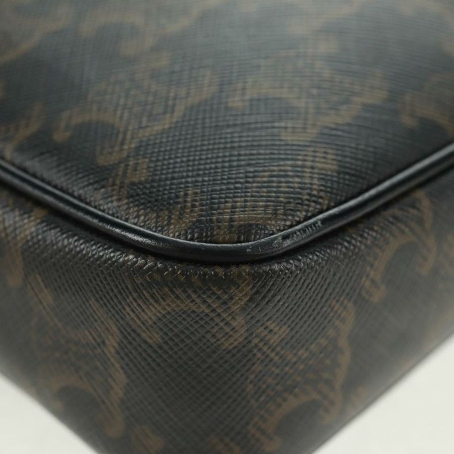 【日本直送】CELINE Triomphe 中斜背包/肩背包 PVC 黑色金色 正品 BA9639M-14