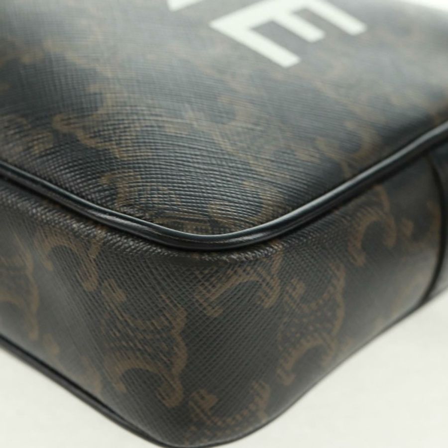 【日本直送】CELINE Triomphe 中斜背包/肩背包 PVC 黑色金色 正品 BA9639M-15
