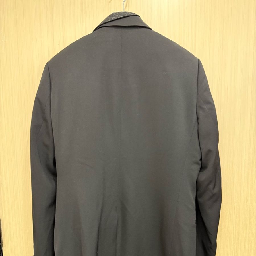 Dior asymmetrical oblique collar black wool blazer jacket 48 西裝外套-2