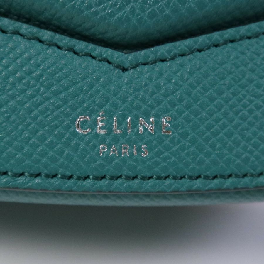 CELINE 牛皮皮革Trotteur銀扣肩背袋-5