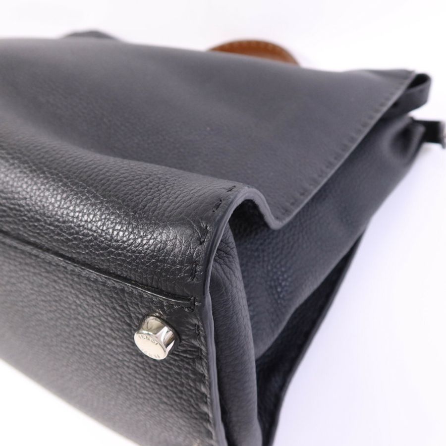 FENDI 牛皮皮革Peekaboo Large銀扣手挽肩背兩用袋-10