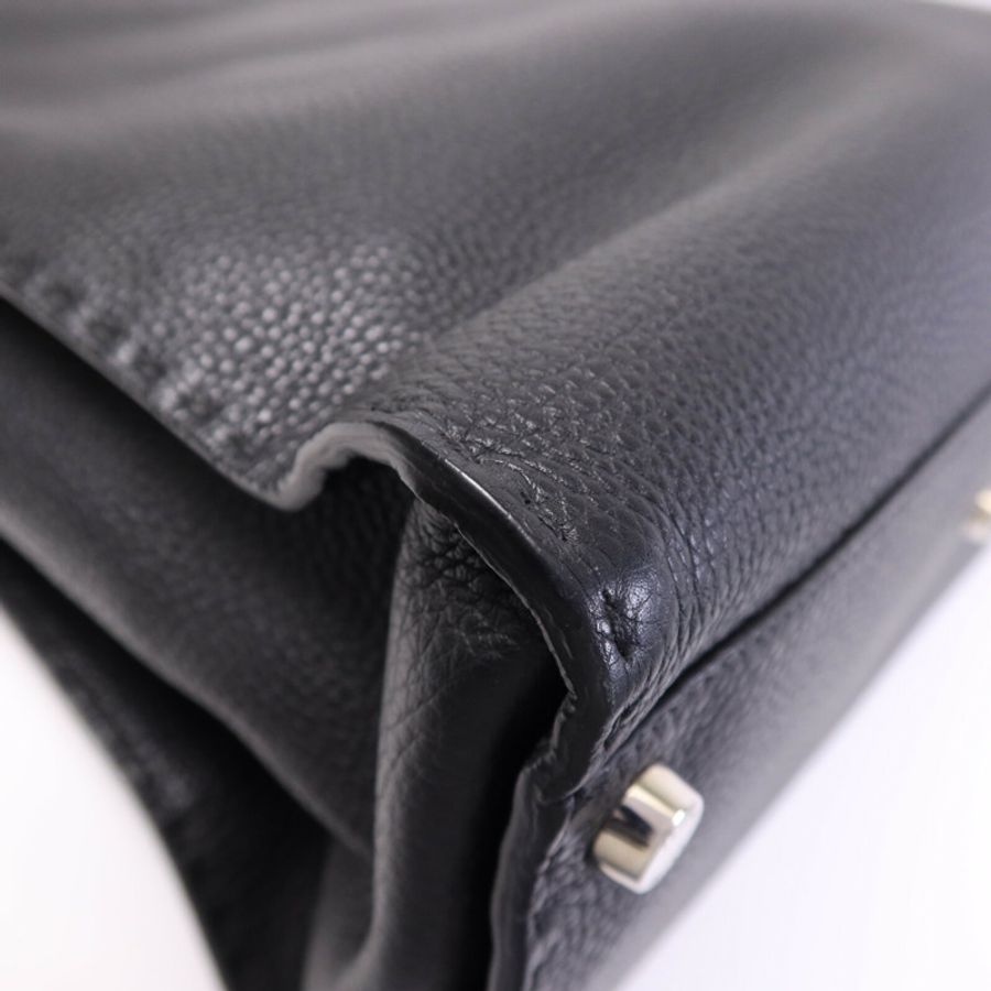 FENDI 牛皮皮革Peekaboo Large銀扣手挽肩背兩用袋-13