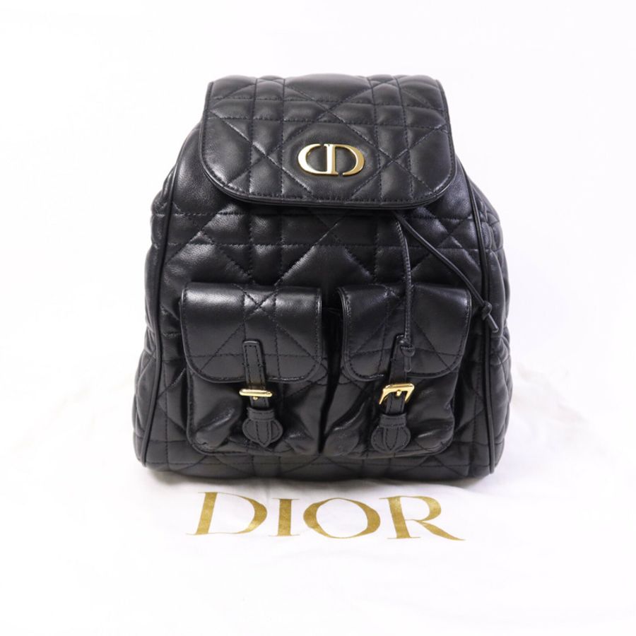 Dior 羊皮皮革Caro Backpack Medium金扣背包-7