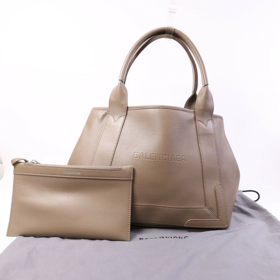 BALENCIAGA 牛皮皮革Navy Cabas銀扣手挽袋-13