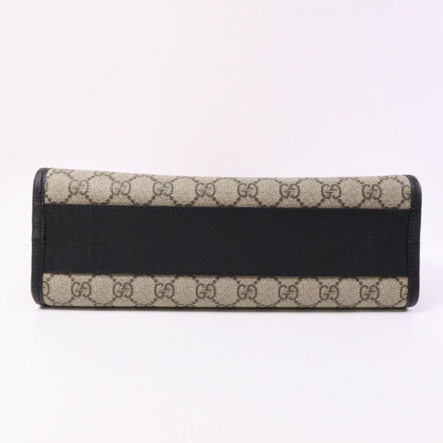 GUCCI 塗層帆布Tote Bag銀扣手挽袋-3