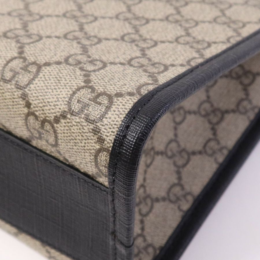 GUCCI 塗層帆布Tote Bag銀扣手挽袋-6