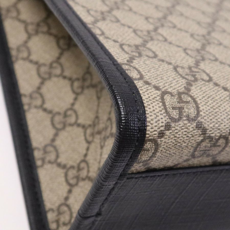 GUCCI 塗層帆布Tote Bag銀扣手挽袋-7