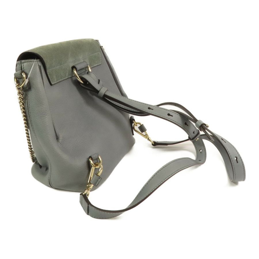 Chloe 牛皮皮革/麂皮皮革Faye Backpack金扣背包肩背兩用袋-4