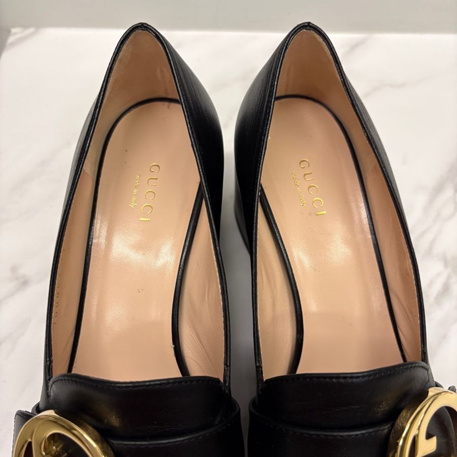 Gucci 超好看粗跟樂福鞋-3