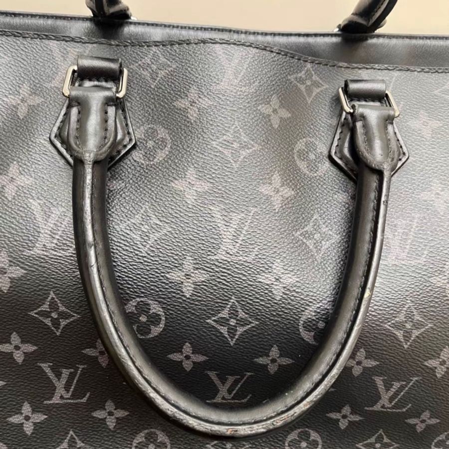 【97新 ✨ 全網最甜價!】LV GRAND SAC 男女通用 黑色老花拼皮tote手提公文包 (下單前先詢問庫存❗️)-7