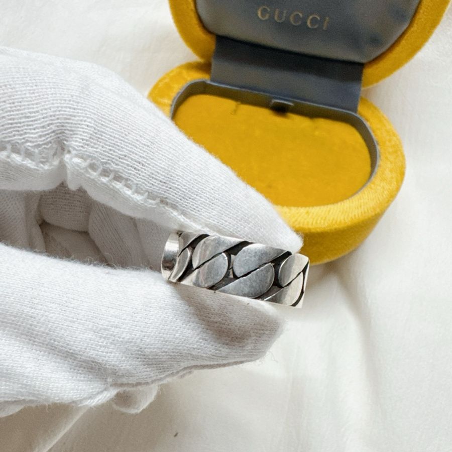 全新正品Gucci Interlocking G純銀戒指 Gucci戒指 Gucci銀戒 Gucci配件-4