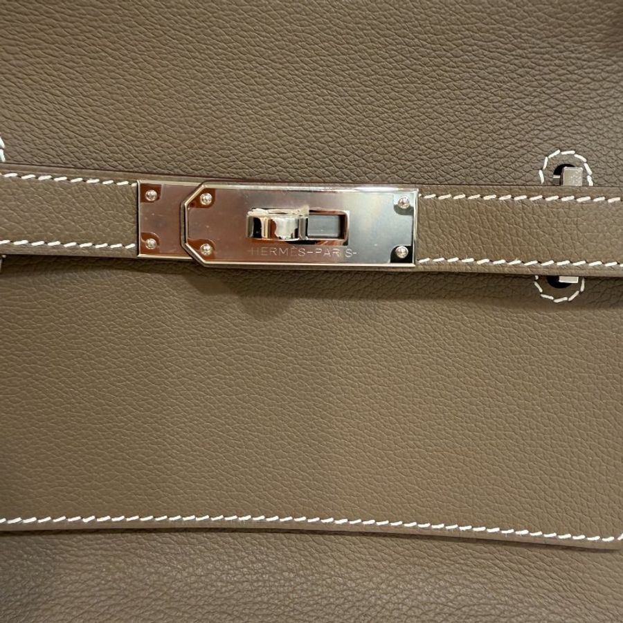 Hermes mini jypsiere 18大象灰銀釦 evercolor皮 W刻 近新配件盒子塵袋羊毛布購證-2