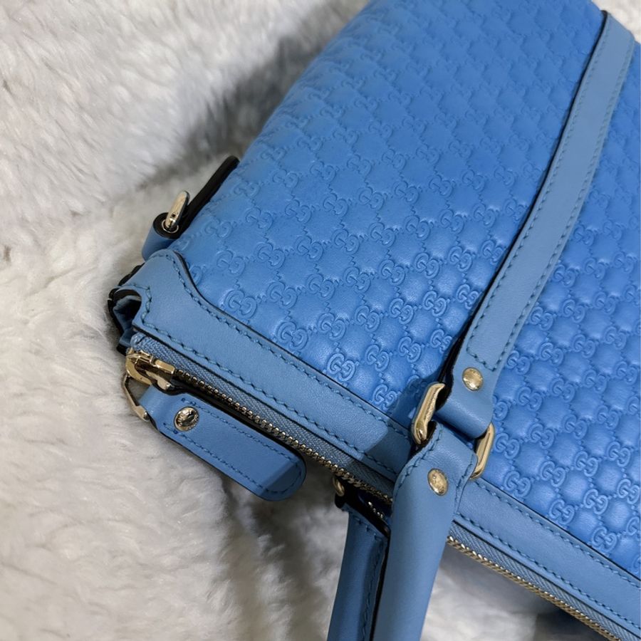 未使用Gucci寶寶藍手提肩背包(全真皮)-60