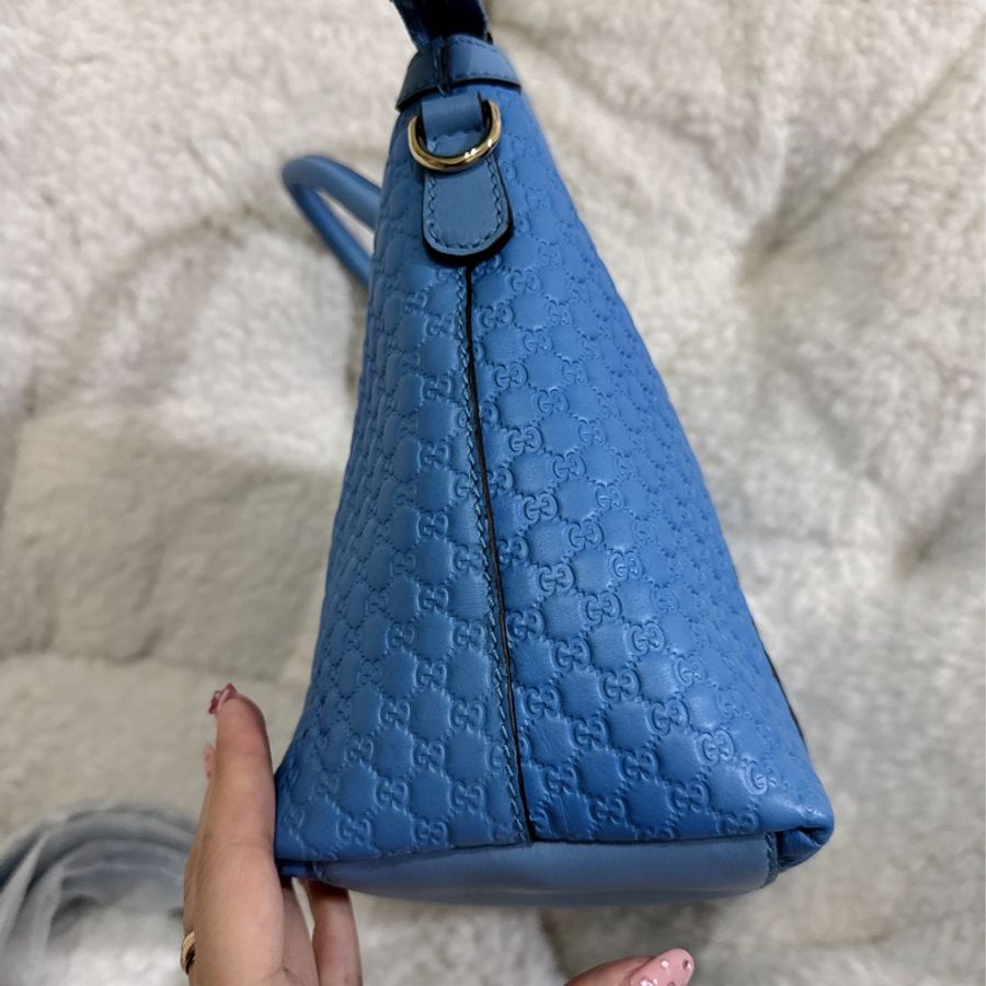 未使用Gucci寶寶藍手提肩背包(全真皮)-63