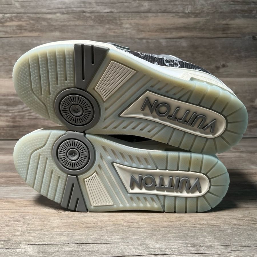 LV路易威登 trainer新款 灰牛仔 灰白 滿印 37碼-5