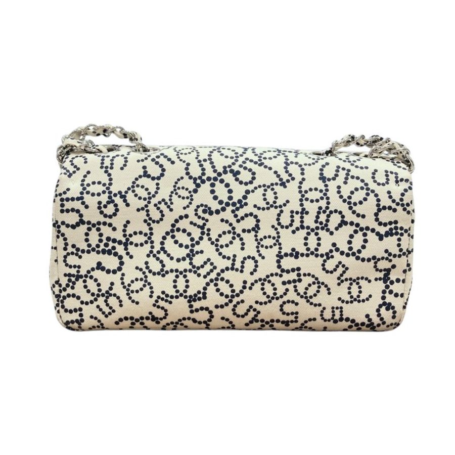 CHANEL 香奈兒 NO.5 CANVAS FLAP BAG 翻蓋包23 帆布 白色 銀色-2