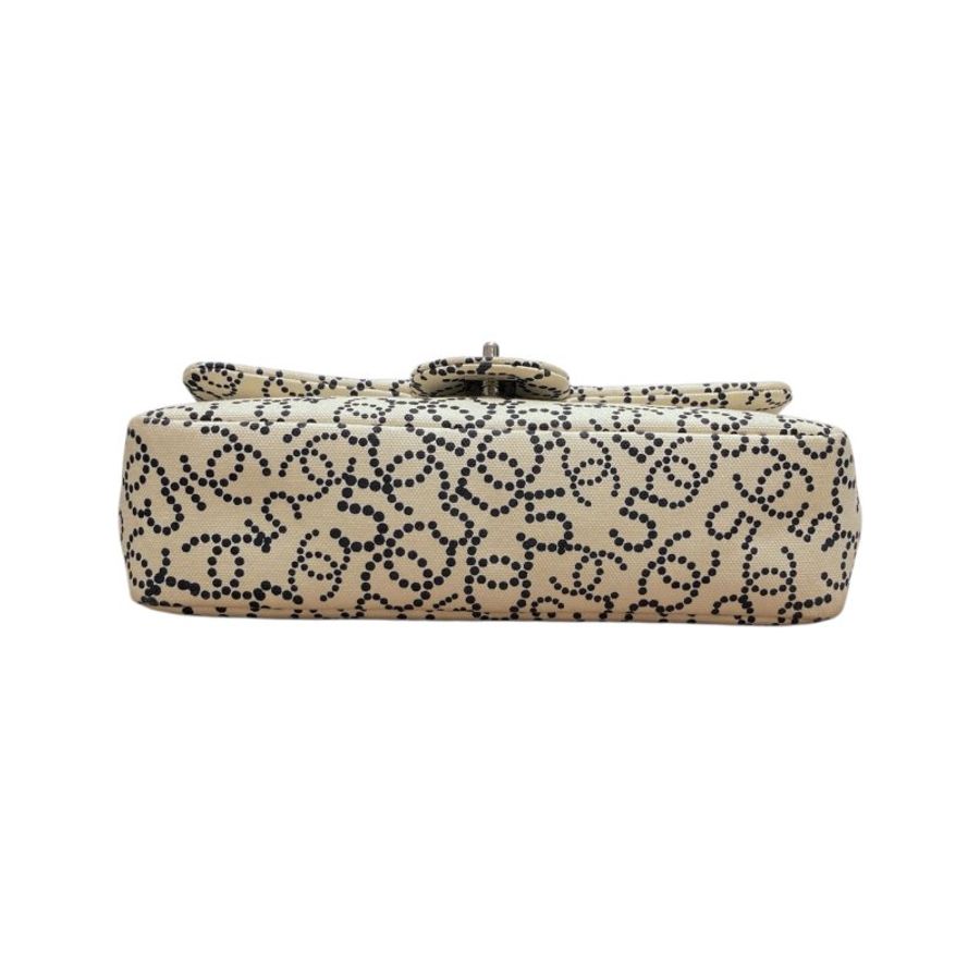 CHANEL 香奈兒 NO.5 CANVAS FLAP BAG 翻蓋包23 帆布 白色 銀色-5