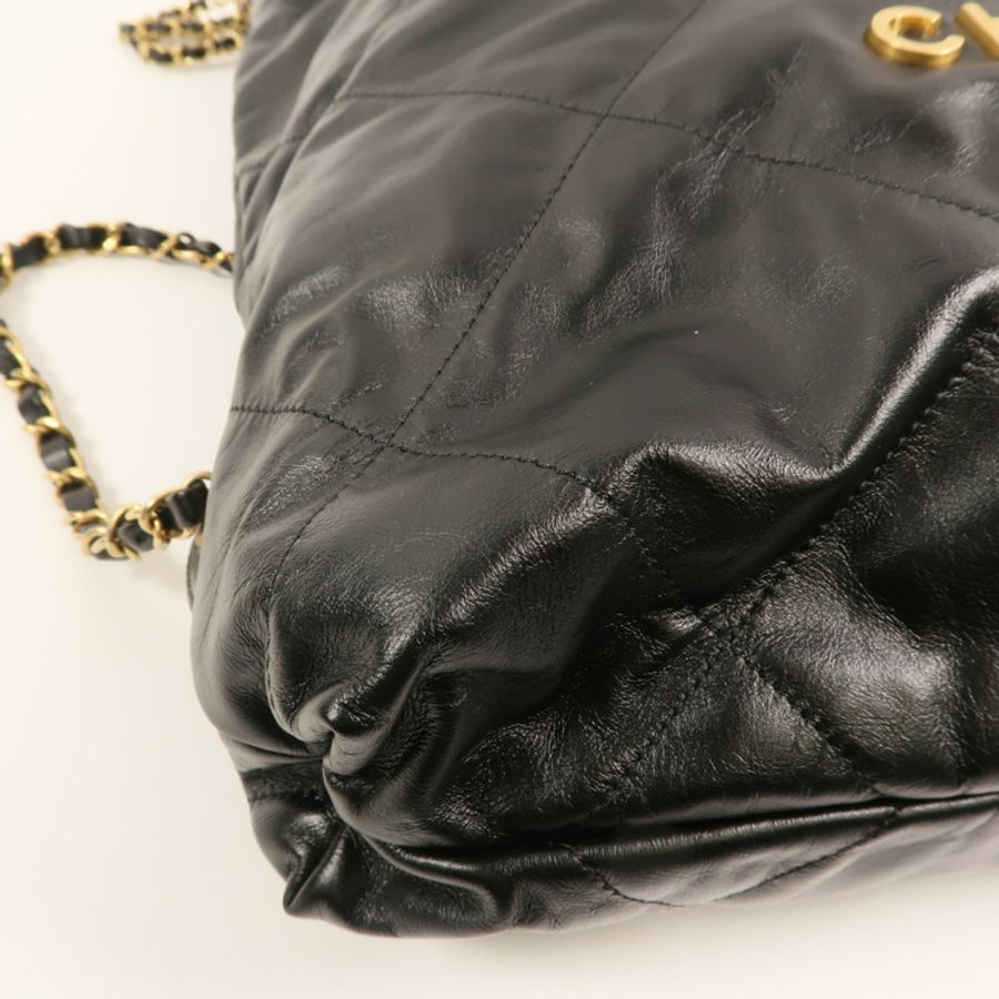 CHANEL 牛皮皮革Chanel 22 Backpack金扣鏈帶背包-12