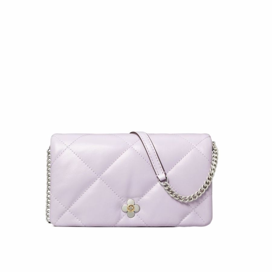 Tory Burch 女士 鑽石格紋三葉草鏈包均碼碼20.5cm*5cm*12cm-0